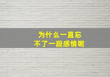 为什么一直忘不了一段感情呢