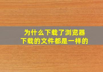 为什么下载了浏览器下载的文件都是一样的