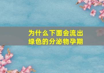 为什么下面会流出绿色的分泌物孕期