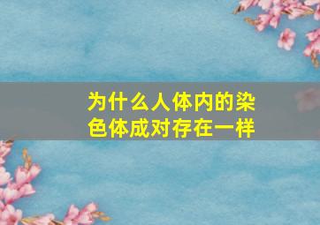 为什么人体内的染色体成对存在一样