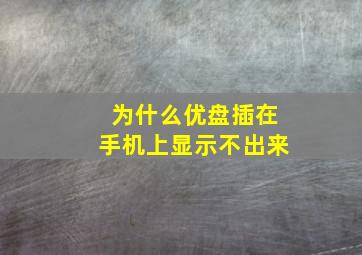 为什么优盘插在手机上显示不出来