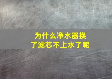 为什么净水器换了滤芯不上水了呢