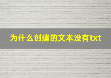 为什么创建的文本没有txt