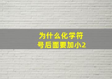 为什么化学符号后面要加小2