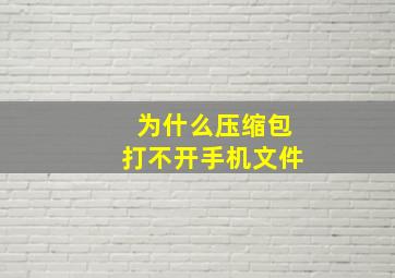 为什么压缩包打不开手机文件