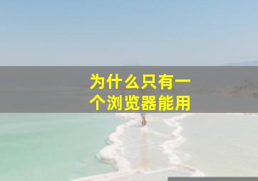 为什么只有一个浏览器能用