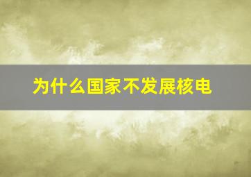 为什么国家不发展核电