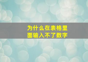 为什么在表格里面输入不了数字