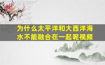 为什么太平洋和大西洋海水不能融合在一起呢视频