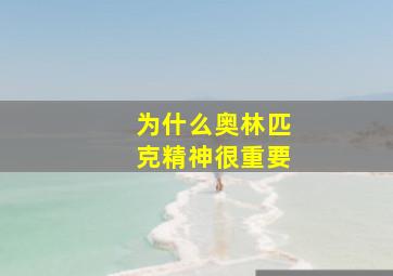 为什么奥林匹克精神很重要