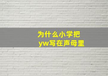 为什么小学把yw写在声母里