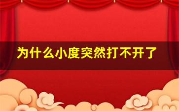 为什么小度突然打不开了