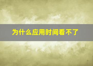 为什么应用时间看不了