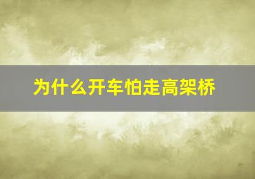 为什么开车怕走高架桥