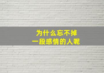 为什么忘不掉一段感情的人呢