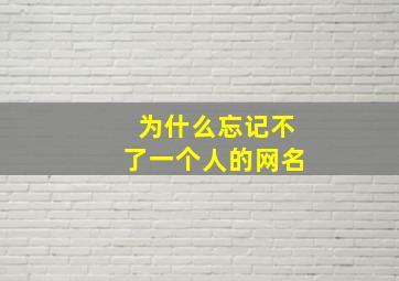 为什么忘记不了一个人的网名