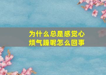 为什么总是感觉心烦气躁呢怎么回事