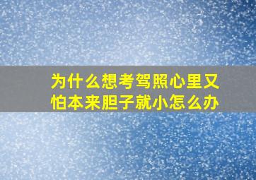 为什么想考驾照心里又怕本来胆子就小怎么办