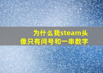 为什么我steam头像只有问号和一串数字