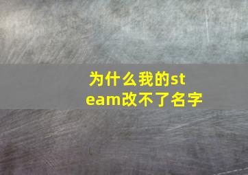 为什么我的steam改不了名字