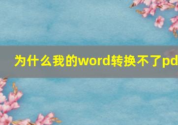 为什么我的word转换不了pdf