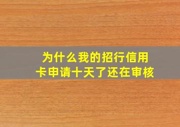 为什么我的招行信用卡申请十天了还在审核