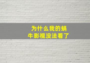 为什么我的蜗牛影视没法看了