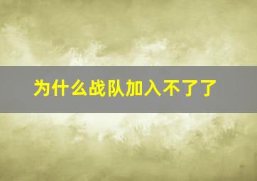 为什么战队加入不了了