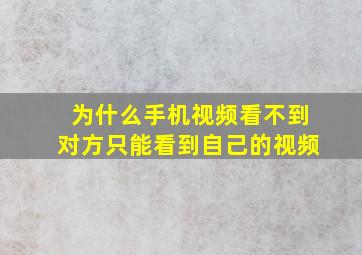 为什么手机视频看不到对方只能看到自己的视频