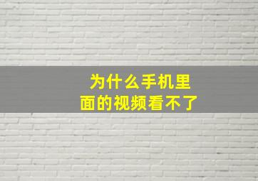 为什么手机里面的视频看不了