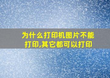 为什么打印机图片不能打印,其它都可以打印