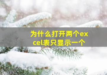 为什么打开两个excel表只显示一个