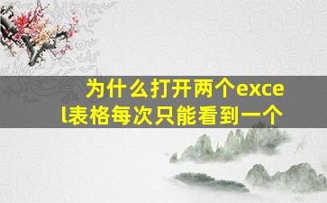 为什么打开两个excel表格每次只能看到一个