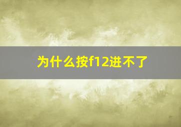 为什么按f12进不了