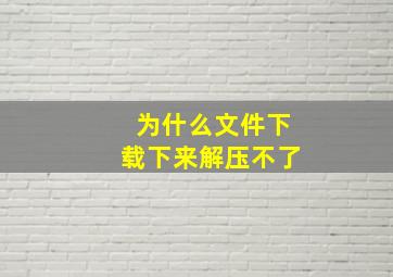 为什么文件下载下来解压不了