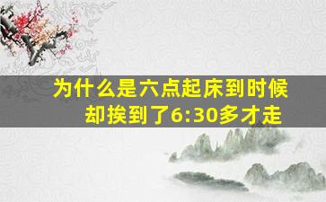 为什么是六点起床到时候却挨到了6:30多才走