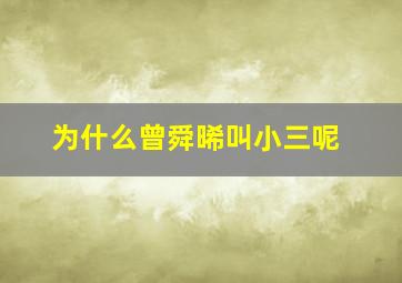 为什么曾舜晞叫小三呢