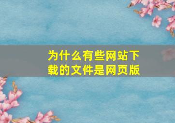 为什么有些网站下载的文件是网页版