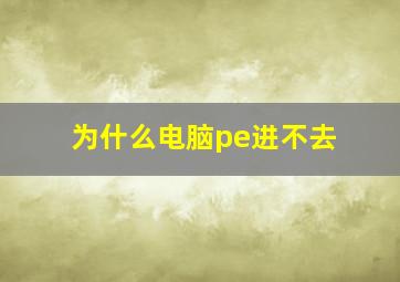 为什么电脑pe进不去