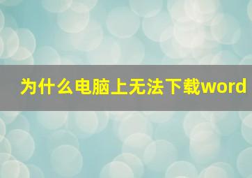 为什么电脑上无法下载word