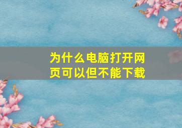 为什么电脑打开网页可以但不能下载