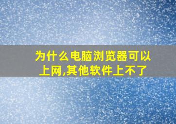 为什么电脑浏览器可以上网,其他软件上不了