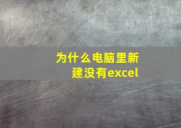 为什么电脑里新建没有excel