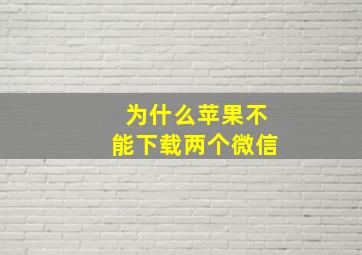 为什么苹果不能下载两个微信