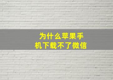 为什么苹果手机下载不了微信