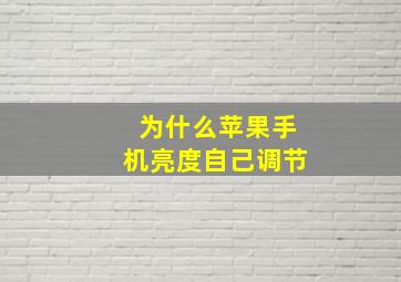 为什么苹果手机亮度自己调节