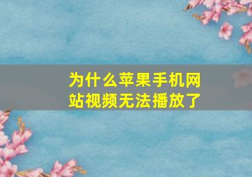 为什么苹果手机网站视频无法播放了