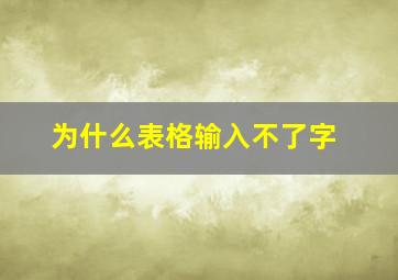 为什么表格输入不了字