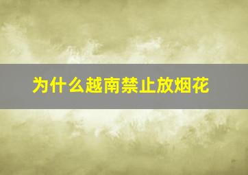 为什么越南禁止放烟花