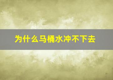 为什么马桶水冲不下去